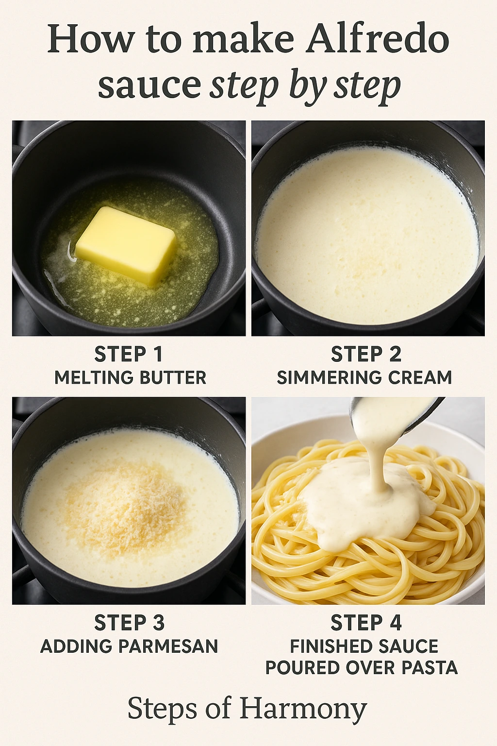 How to make Alfredo sauce step by step
